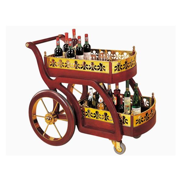 2 полки чернят деревянное оборудование обслуживания вагонетки вина роскошного отеля ликера/напитка комнаты