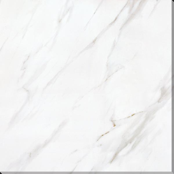 Cararra White Glazed Porcelain Tile Stone Look / Marble Looking for Floor And Wall