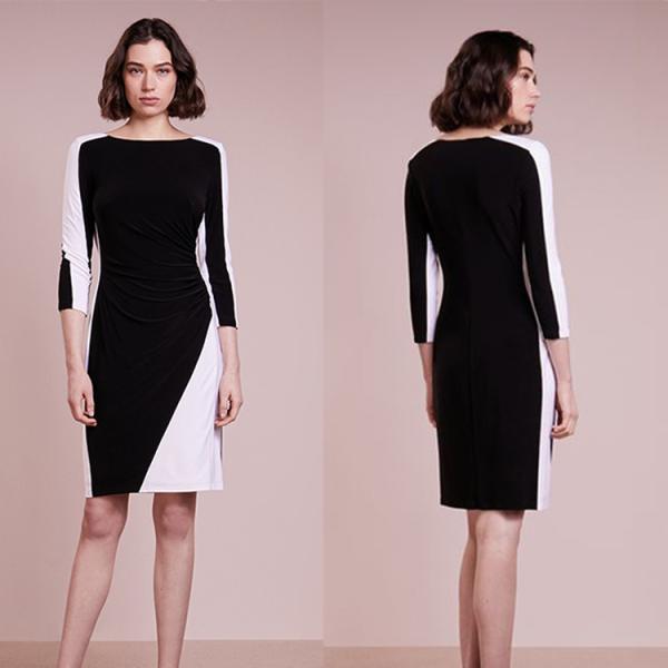Fashion Women Business Dress With Long Sleeve1