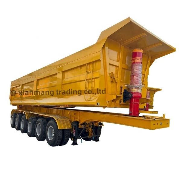 Heavy Duty Dump Semi Trailer And U Type 50/60 Tons Truck Trailer Tandem Hydraulic Tipping Box Tipper Trailer For Sale