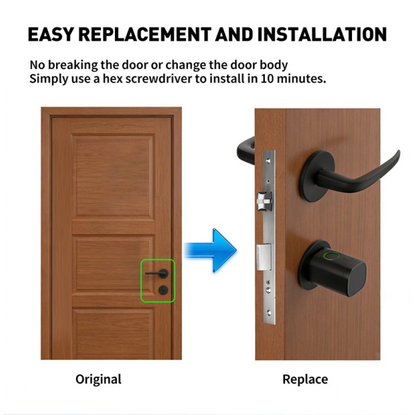 Yagu Easy Installation Tuya App Adjustable Fingerprint Code Key Smart Door Cylinder Lock Fingerprint Passcode Smart Lock