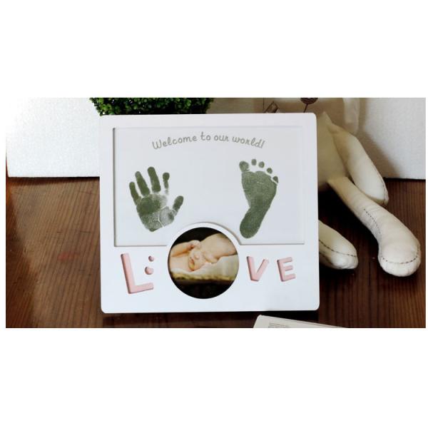 Custom Baby Birth Souvenirs Inkless Handprint / Footprint Photo Frame for Parents Gift