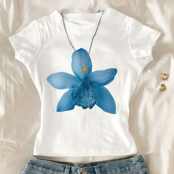 White Womens Basic T Shirts Personalized Patterns  White Long Sleeve Crew Neck XL