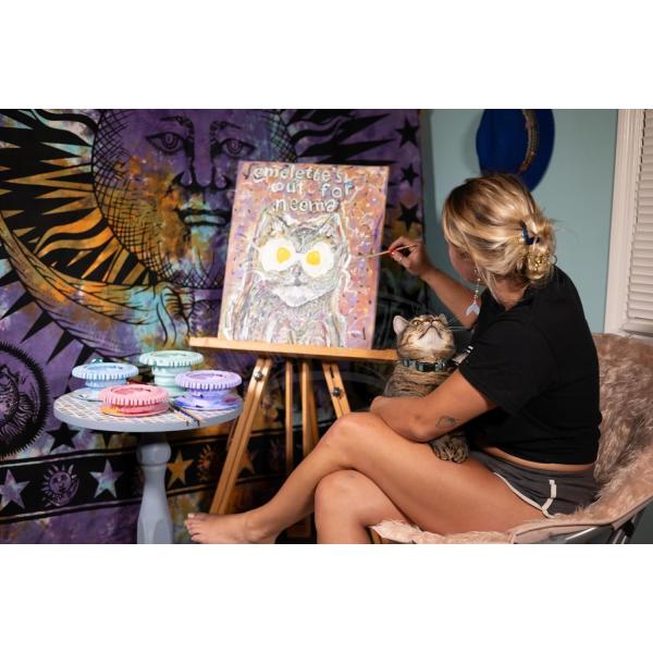 Paint Brush Cleaner - Foldable Silicone Paint Brush Cleaner Rinse Cup With Palette And 40 Brush Storage Holder For Classroom Studio Outdoor Painting