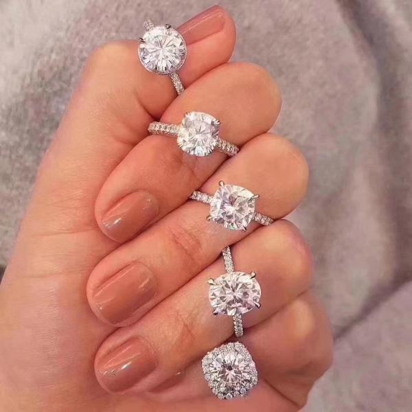 OEM Wedding 925 Sterling Silver Rings For Girl 8mm