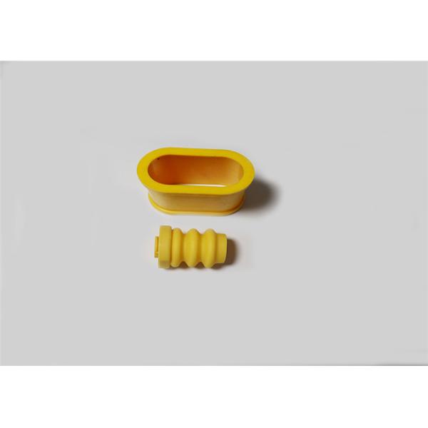 Shockproof Molded Silicone Parts Odorless , Yellow Silicone Tubing Connectors