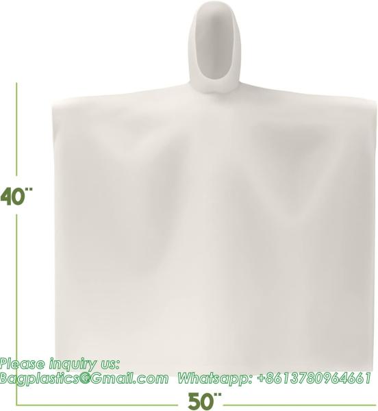 100% PLANT-BASED, Compostable, Biodegradable, Cornstarch, Recyclable, Recycled Rain Ponchos with hood adults