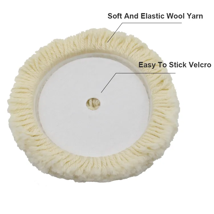 Yellow White Wool Pad For Car Polishing , Multipurpose Car Cleaning Supplies