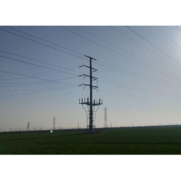 High Strength Hot Dip Galvanized Steel Power Tranmsmission Tower ,Electric Power Transmission Monopole