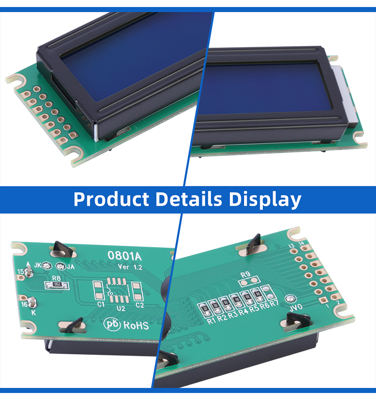 Russian Blue Film 0801A Character Display Screen 14 PIN ST7066U LCM Display Module