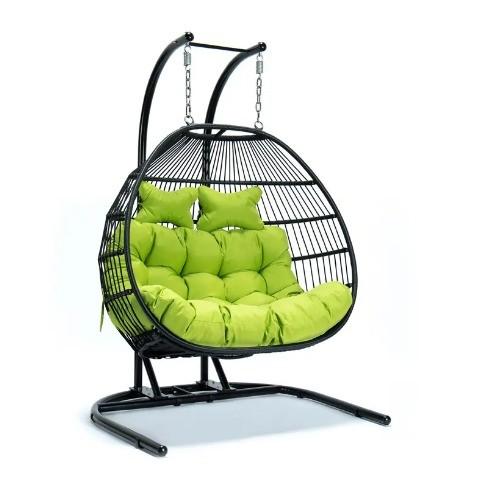 200kg Black Hanging Swing Chair Outdoor Garden Set