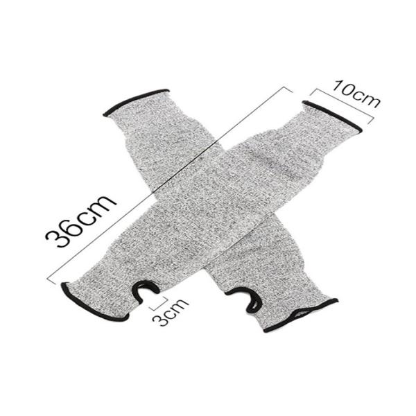 Outdoor Grey Cut Proof Work Gloves Arm Guard Sleeve HPPE Material