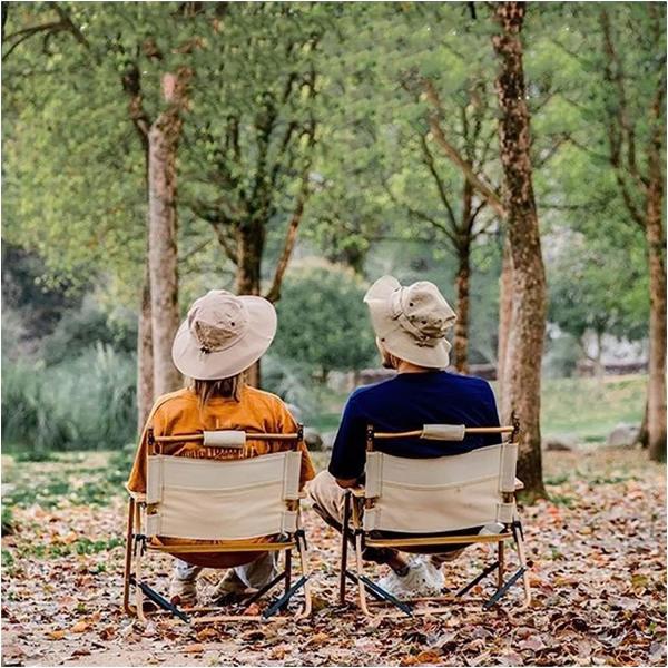 Kermit Chair Foldable Portable Ultra-Light Metal Chair, Portable Wood Beach Chairs, Outdoor Folding Chair