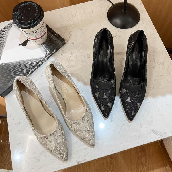 Lace Print Summer Light Single Ladies High Heel Shoe Shallow Mouth Stiletto