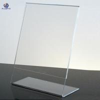 100% virgen PMMA Acrílico portador de cartel de la mesa con logotipo personalizado estilo moderno