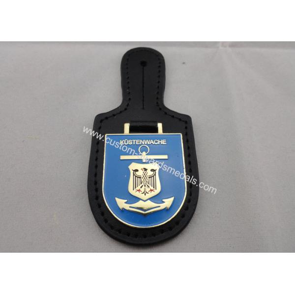 Fashion Customized HUSTENWACHE PU Leather Pocket Badge for Promotional Gift