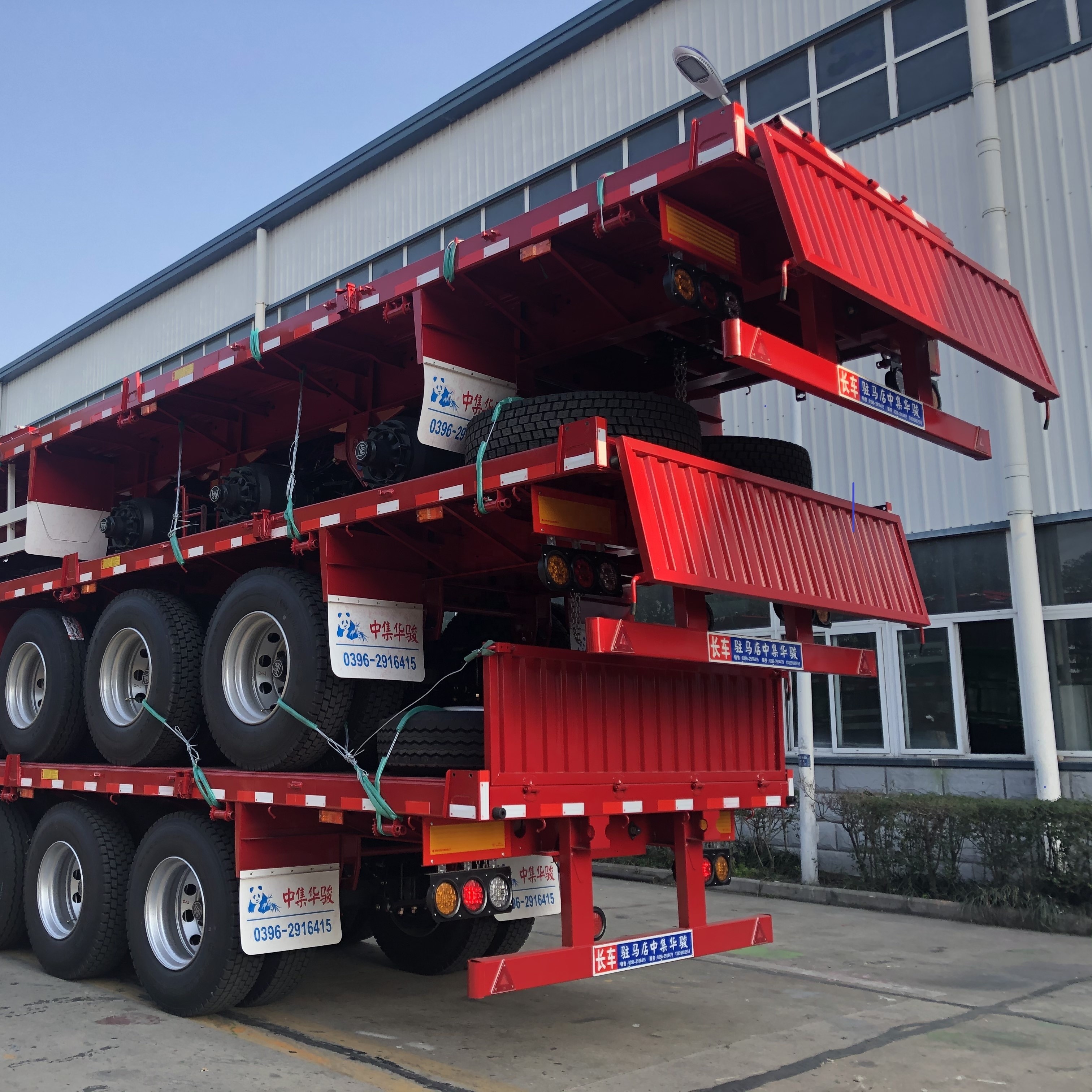 JOST 90 Kingpin and 13T FUWA Axle CIMC HUAJUN 3 Axle Fence Semi Trailer