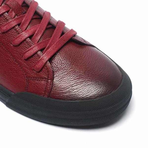 Soft Light Burgundy Anti Slippery Genuine Leather Sneakers