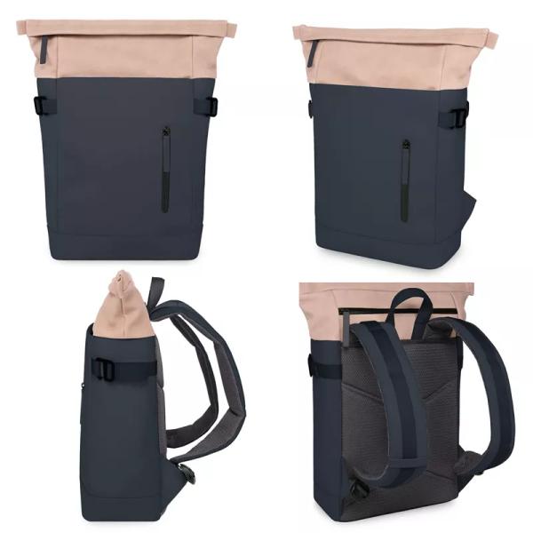 Водоустойчивое дело RPET случайное свертывает вверх рюкзак, рюкзак Rolltop ноутбука коллежа