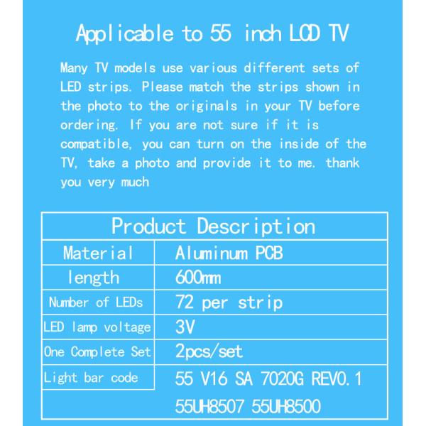 55 V16 SA LG TV Backlight 7020G REV0.1 55UH8507 55UH8500 55UH850V 6916L2442A 2441A