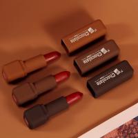 Le paquet chic de bonbons au chocolat charment la marque de distributeur Matte Lipstick coréen de Vegan de 3 couleurs