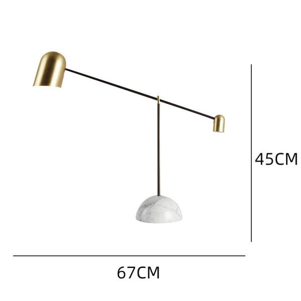 Modern Creative Marble Living Room Lamp Art Bedside Bedroom Metal Table Lamp With E27 Light Source