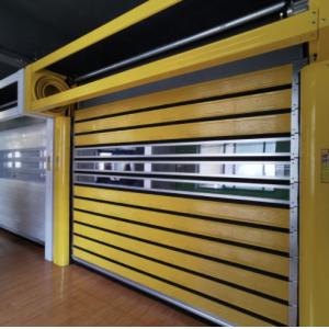 Porte roulante personnalisée de couleur de sécurité Porte spirale à grande vitesse en aluminium Sécurité et efficacité pour la perméabilité à l'air ≤2,0 m3/m2.s