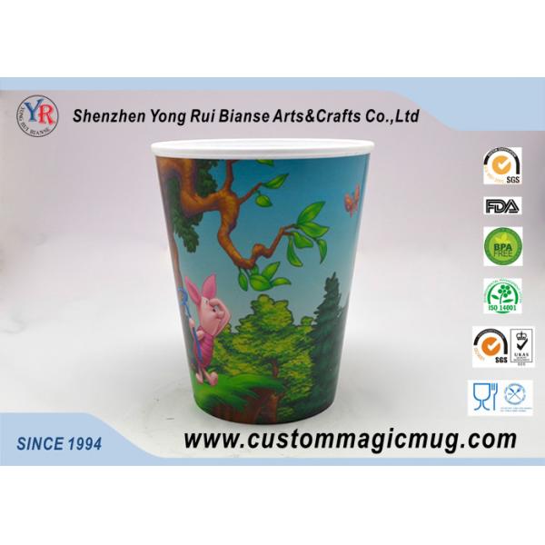 400ml Plastic Personalized Kids Mugs Eco-Friendly Cartoon Character