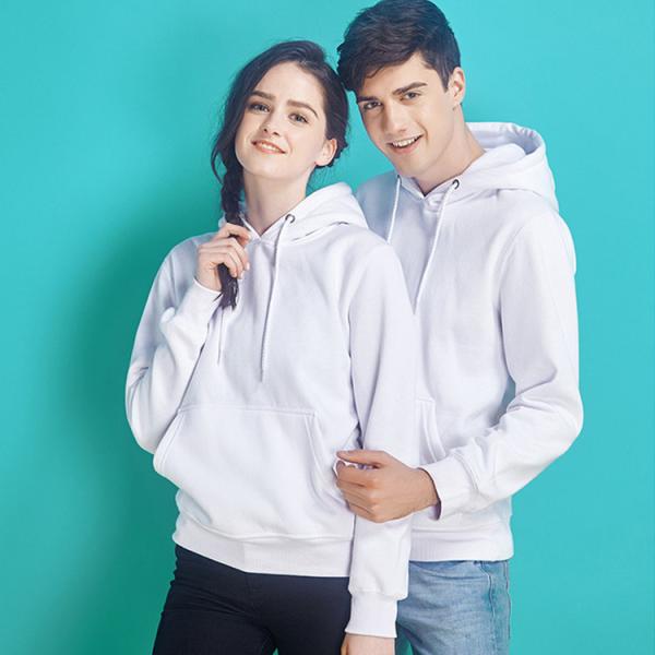 Custom Sports Unisex Plain Hoodies Pullover Blank Streetwear White Blue