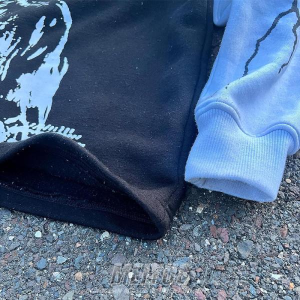 Logotipo de impresión de pantalla personalizado doble capa manga larga 100% de algodón camiseta de entrenamiento ropa callejera de hombres suéter de gran tamaño camiseta para hombres