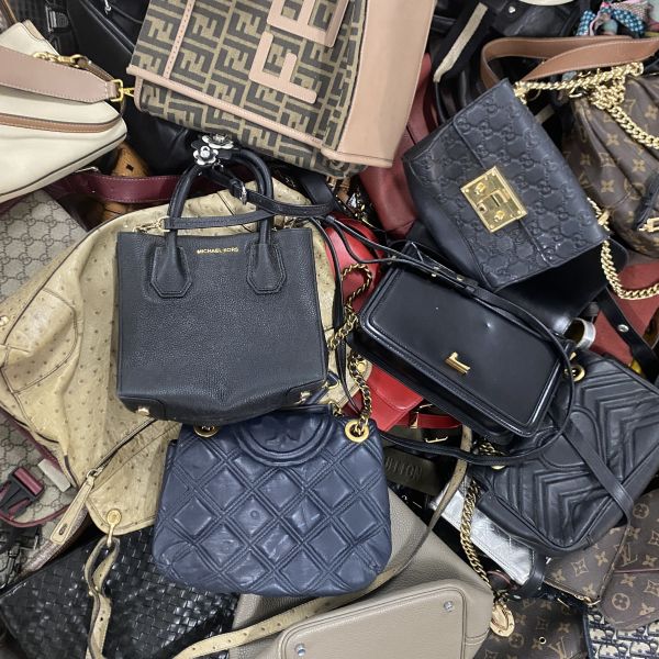 Fashion Leather Used Brand Bags Preloved Thrift Women Hand Bags For Resale