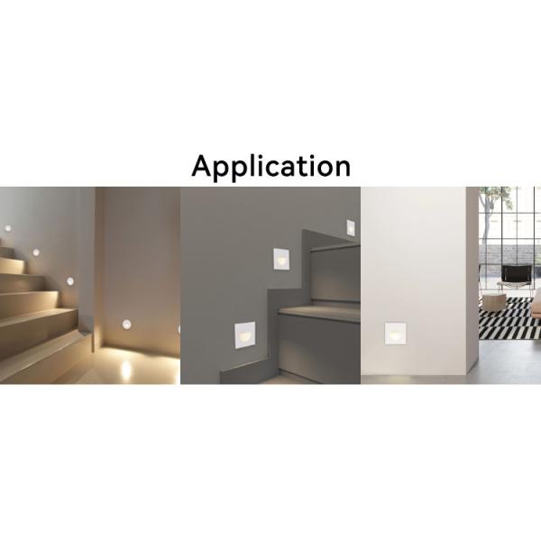 24VDC Interior Stair Lights 2700K-6500K Recessed Square LED Step Light