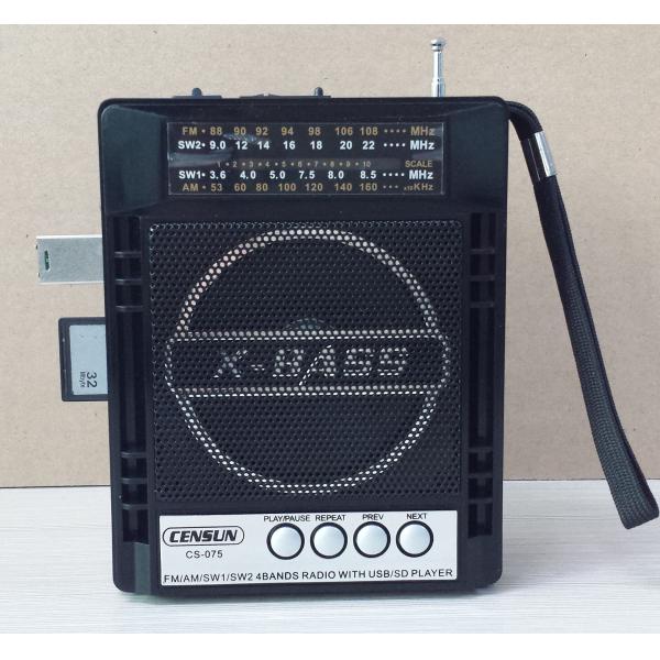 multi-band radio receiver with USB, SD,MIC and LED light function
