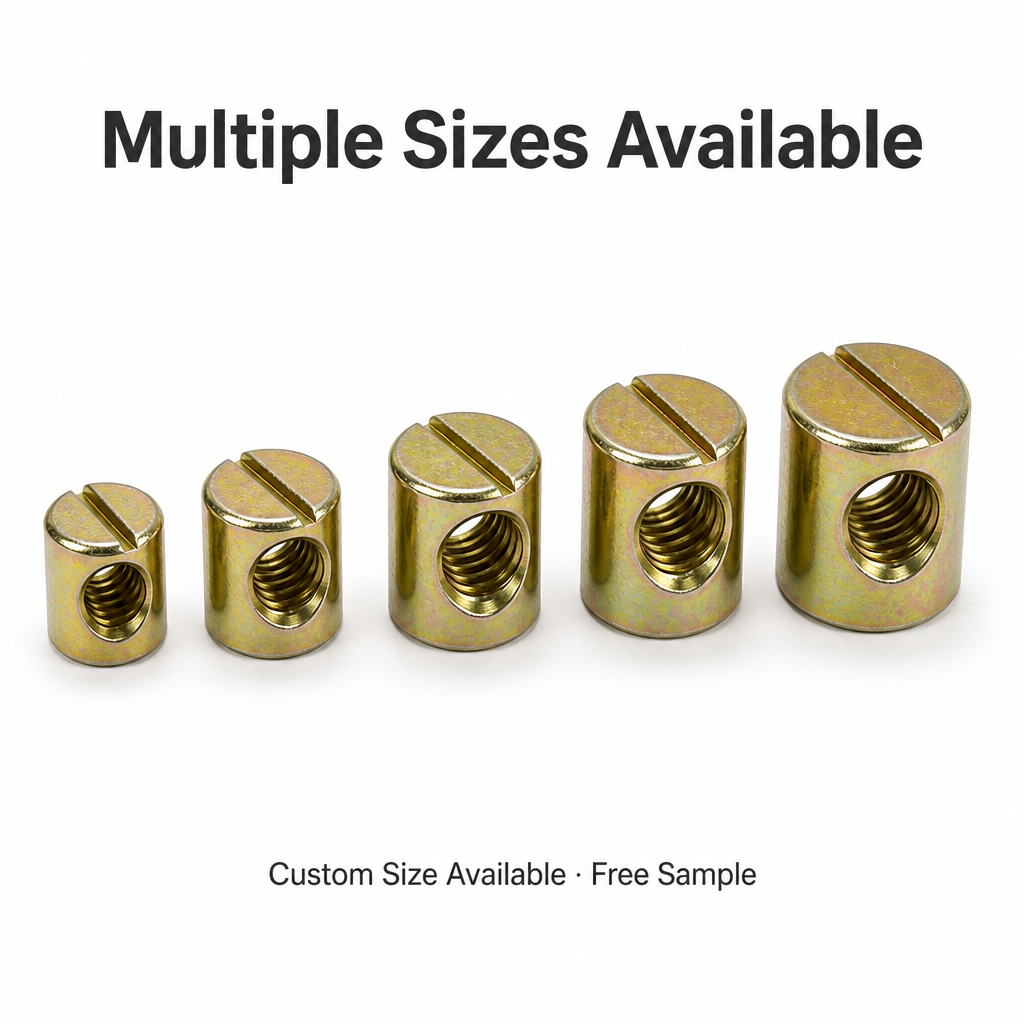 Color zinc hammer nut M6 I-shaped hammer cylinder transverse hole three-in-one connector furniture parts screw nut M8