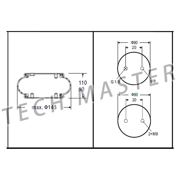 Весны воздуха FS40-6 Contitech Bellow одиночного Convoluted промышленного воздуха весен воздуха резиновые