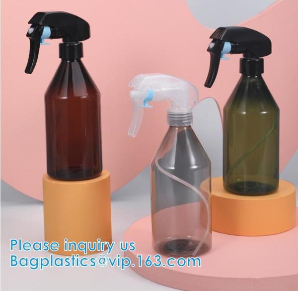 As garrafas plásticas do pulverizador, reusáveis para as mãos limpas, médico, desinfetam, esterilizam, desgaseificação, desinfetante, disinfector