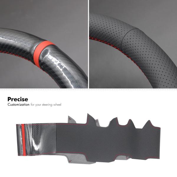 High Quality Customized Hand Stitching Carbon Fiber Leather Steering Wheel Cover for Land Rover  Defender (L663) Discovery III