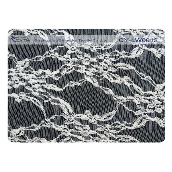 150cm Width Cotton Nylon Scalloped Lace Fabric For Wedding Dresses CY-LW0012