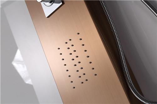 Rose Gold Shower Columns Panels Waterproof 1500*220*70mm Size With Glass Shelving
