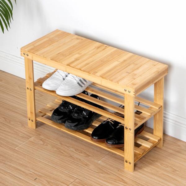 Living Room Furniture Shoe 2-Tier Boot Storage Racks Shelf Organizer Chair Seat for Entryway Hallway Home Stool Ottoman