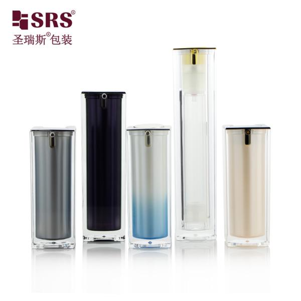 Square Luxury Empty Cosmetic Serum Airless Lotion Pump Bottle