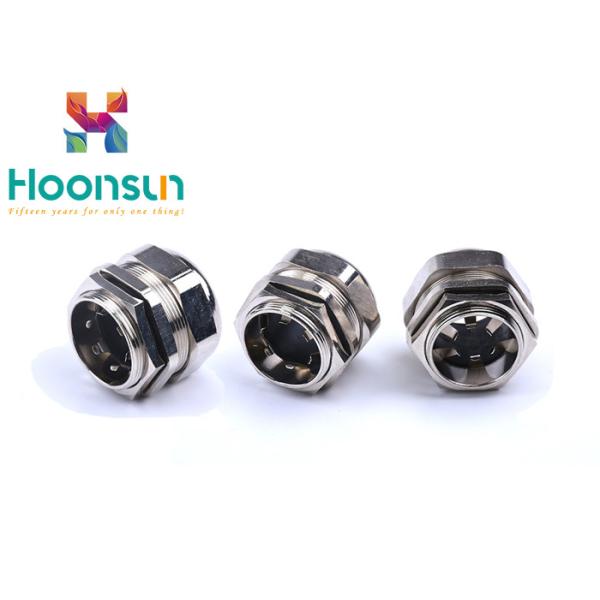 PG7 Thread M12 EMC Cable Gland With Brass Lock Nuts For IP68 Protection