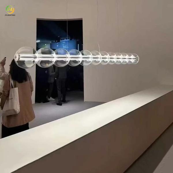 JYLIGHTING Italian Simple Long Glass Chandelier Personality Designer Restaurant bar Island Table Long Modern Pendant Light