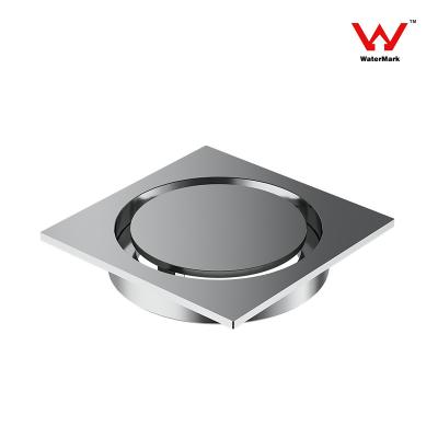 Square Brass Shower Floor Drain Anti Odor Silver Electroplating Without Trap