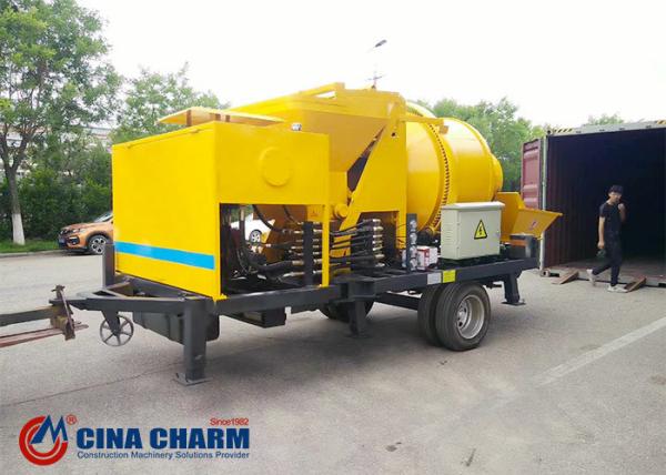 JBS40R Portable Diesel Concrete Mixer With Pump 40m3 Per Hour Capacity