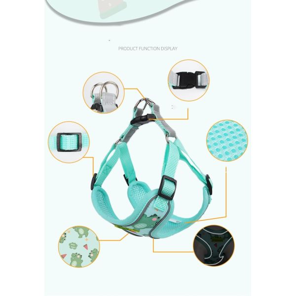 Reflective Small Dog Harness Adjustable Durable Pet Harness For 2-14KG Dog