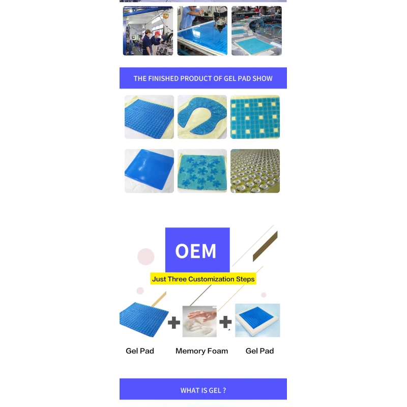 Rectangle Gel Foam Motorcycle Seat Cushion Anti Slip Cool Gel Pad Mat for OEM Orders
