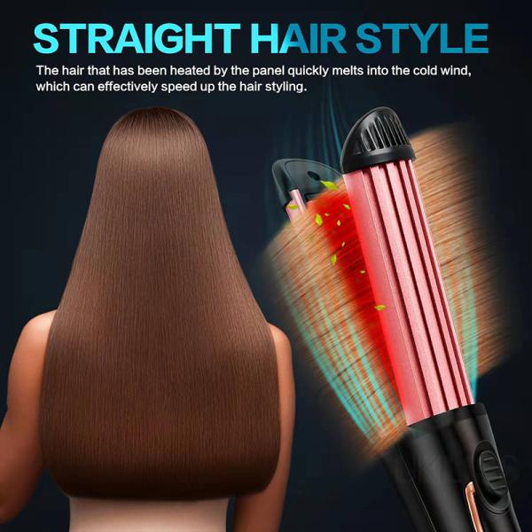 2 In 1 PTC Plate Culing Hair Straightener Multifunctional Adjustable Temperature