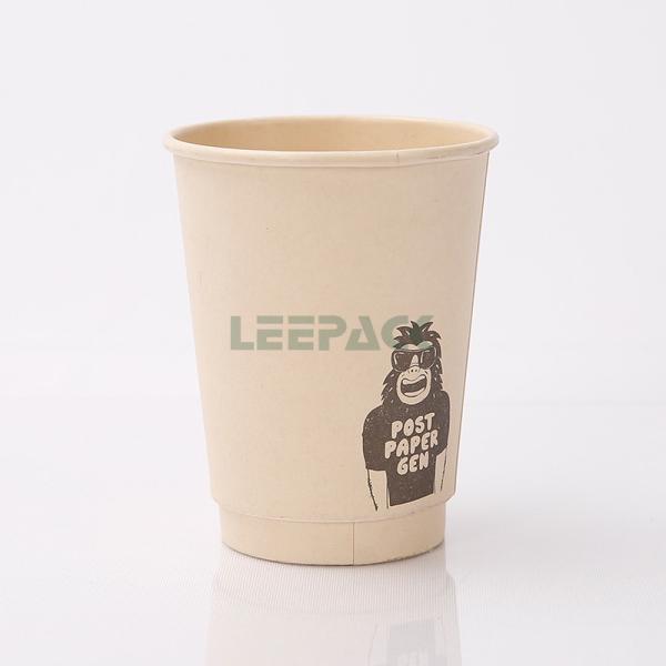 Customized kraft paper cups 8oz 10oz 12oz 16oz double wall disposable hot drinking coffee paper cup with lids