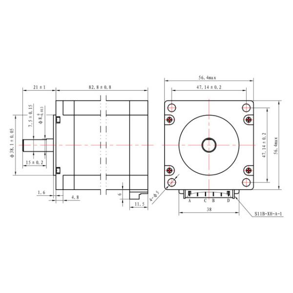 NEMA 23 Two-phase 1.8° 57 STEPPER MOTOR 83mm Body High Torque 2.8A For Textile Machine